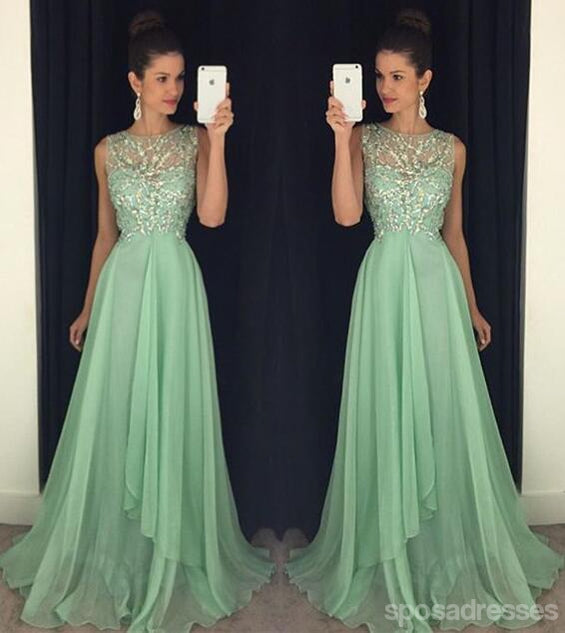 Sexy Open back Evening Prom Kleider, Beaded Ball Kleid, Green Prom Kleid, Kleider für Prom, sexy Abschlussball Kleider 2017, 17015