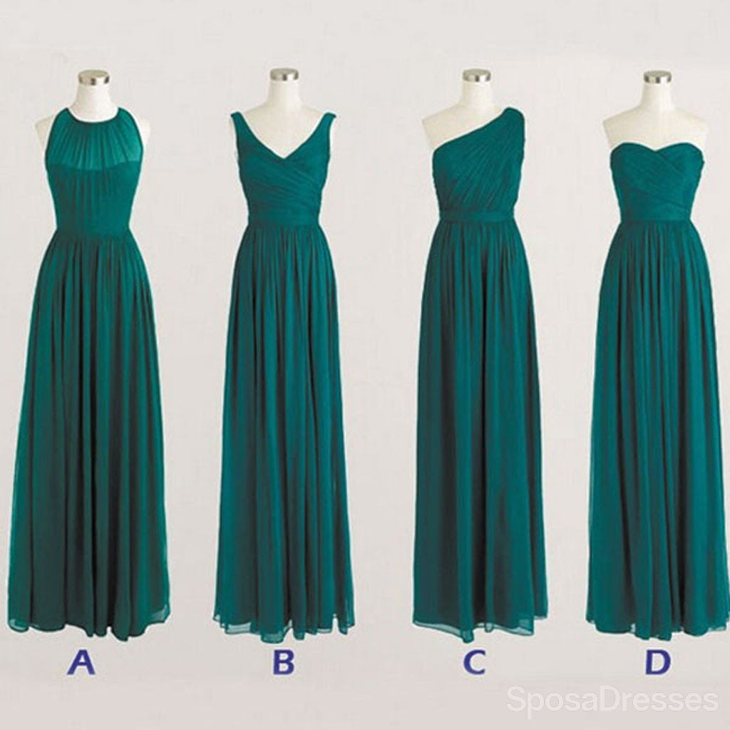 Best Sale Cheap Simple Mismatched Styles Teal Green Bridesmaid Dresses, WG183