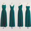 Mejor venta barato simple estilos no coincidentes gasa piso-longitud formal largo verde del trullo vestidos de dama de honor, WG183