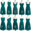 Teal Green Chiffon Mismatched Knee Length  Bridesmaid Dresses, WG185