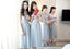 Mismatched Gray Tea Length Lace Bridesmaid Dresses, Bridesmaid Dresses,BD025