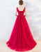 Δείτε Μέσα από Blush Pink Lace A line Evening Prom Dresses, Long 2018 Party Prom Dresses, 17282