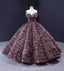 Dark Red Jewel Off Shoulder Ball Gown Long Evening Prom Dresses, Evening Party Prom Dresses, 12213