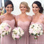 Pink Scoop Custom Made Chiffon Long Bridesmaid Dresses, WG224