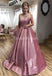 Σέξυ λουράκια σπαγγέτι Backless Pink Glitter μακρά βραδινά φορέματα, βραδινά φορέματα, 12284