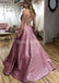 Σέξυ λουράκια σπαγγέτι Backless Pink Glitter μακρά βραδινά φορέματα, βραδινά φορέματα, 12284