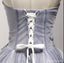 Strapless See Through Gray Lace Homecoming Prom Dresses, Affordable Short Party Corset Back Prom Dresses, Perfect Homecoming Dresses, CM221