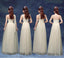 Mismatched Elegant Peach Sort Tulle Long Bridesmaid Dresses, BD011