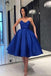 Strapless Blue Einfache günstige Homecoming Kleider Online, Günstige kurze Prom Kleider, CM754