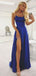 Απλό Halter Blue Φθηνά βραδινά φορέματα Prom, Φθηνά προσαρμοσμένα Sweet 16 φορέματα, 18472