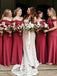 Off Shoulder Red Bridesmaid Dresses Online, Cheap Bridesmaids Dresses, WG742