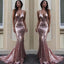 Sexy Backless Rose Gold Sequin Mermaid Evening Prom Dresses, Popular Party Prom Dresses, Custom Long Prom Dresses, Cheap Formal Prom Dresses, 17210