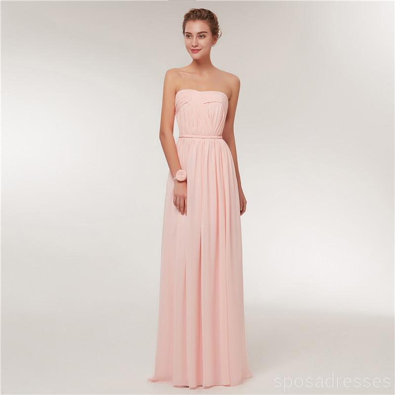 Chiffon Blush Pink Floor Length Mismatched Cheap Bridesmaid Dresses , WG520