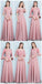 Dusty Pink bodenlange nicht übereinstimmende einfache billige Brautjungfernkleider Online, WG518