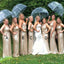 Gold Mismatched Long Mermaid Cheap Sequin Bridesmaid Dresses Online, WG246