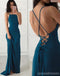 Simple Sexy Backless Teal Chiffon Long Evening Prom Dresses, Popular Cheap Long 2018 Party Prom Dresses, 17271