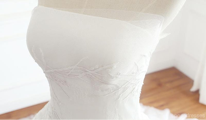 Strapless Einfache Spitze A-Linie Hochzeit Brautkleider Custom Made Brautkleider, Günstige Hochzeit, Brautkleider, WD259