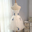 Cute Applique White Short Homecoming Prom Dresses, Cheap Sweet 16 Dresses, CM359