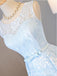 Blue Lace High Low Homecoming Prom Dresses, Cheap Party Prom Sweet 16 Dresses, CM327