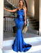 Royal Blue Sexy Backless Mermaid Long Evening Prom Dresses, Popular Cheap Long 2018 Party Prom Dresses, 17272