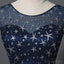 Scoop Navy Star Sequin Vestidos de fiesta largos de noche baratos, vestidos de encargo baratos Sweet 16, 18536