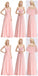 Chiffon Blush Pink Nicht übereinstimmende einfache billige Brautjungfernkleider Online, WG521