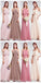 Simple Chiffon Floor Length Mismatched Simple Cheap Bridesmaid Dresses, WG522