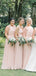 Αντιστοιχία Blush Pink Chiffon Long Bridesmaid Dresses Online, Φτηνές παράνυμφοι φορέματα, WG713