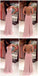 Simple Pink A-Line Backless V-neck Long Prom Dresses Online,Dance Dresses,12635
