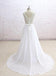 Lace See Through V Neck Cheap Beach Wedding Dresses Online, WD382
