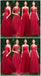 Helle Rote Spitze Tulle Kurze Mismatet Billig Bridesmaid Dresses Online, WG537