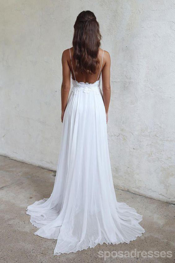 Προκλητικά Backless Μοναδικό Casual Φθηνή Παραλία Γάμο Φορέματα, WD311