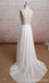 Simple Illusion See Through Cheap Beach Wedding Dresses Online, WD373