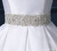 Backless White Scoop Neckline Beaded Sash A line Wedding Bridal Dresses, Affordable Custom Made Wedding Bridal Dresses, WD261