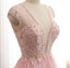 Προκλητικός Δείτε Μέσω Βαθύ V Ντεκολτέ Ρουζ σε Ροζ Φορέματα Prom Βραδιού, Δημοφιλές Κόμμα με Χάντρες Φόρεμα Prom, Συνήθεια Μακριά Φορέματα Prom, Φτηνές Επίσημα Φορέματα Prom, 17152
