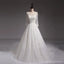 Sexy See Through Long Sleeve Lace A line Wedding Bridal Dresses, Affordable Custom Made Wedding Bridal Dresses, WD266