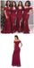 Off hombro lado hendidura sirena barato largo barato vestidos de dama de honor en línea, WG634