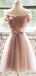 Kurze Ärmel vom Schulternerröten rosa preiswerte Heimkehr kleiden kurze preiswerte Online-High-School-Ballkleider, CM740 an