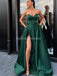 Emerald Green Sweetheart Side Slit Night Evening Prom Dresses, Evening Party Prom Dresses, 12269