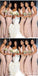 Sexy Light Pink Mermaid One Shoulder Cheap Maxi Long Bridesmaid Dresses,WG1681