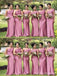 Pink Mermaid One Shoulder Cheap Long Bridesmaid Dresses Online,WG1430