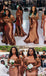 Newest Brown Mermaid Off Shoulder Cheap Long Bridesmaid Dresses,WG1637