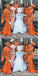 Orange Mermaid One Shoulder Cheap Long Bridesmaid Dresses,WG1523