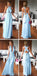 Φτηνά, απλά, Μετατρέψιμη Μπλε Μακρύ Νύφη, Φορέματα για το καλοκαιρινό γαμήλιο πάρτι της παραλίας, WG59