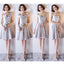 Silver Grey Short Mismatched Einfache kurze Brautjungfernkleider Online, WG504