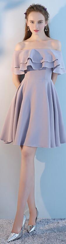 Sommer Grau Kurze Mismatched Custom Cheap Bridesmaid Dresses Online, WG507