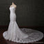 Sweetheart Strapless Lace Mermaid Pearls Vestidos de novia de boda con cuentas, Vestidos de novia de boda por encargo baratos, WD278