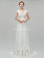 Sehen Sie durch Backless Cap Sleeves Günstige Brautkleider Online, einzigartige Brautkleider, WD562