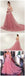 Ver a través de encaje rosa polvoriento una línea de vestidos de fiesta largos de noche, vestidos baratos de Sweet 16, 18354
