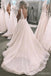 Backless V-Neck Lace A-line Billig Hochzeitskleider Online, Günstige Brautkleider, WD614